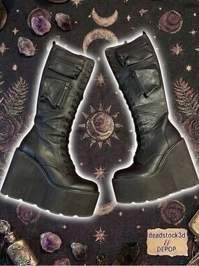 Current Mood x Dolls Kill - OBSIDIAN POCKET PLATFORM BOOTS